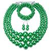 3-Piece Imitation Pearl Necklace & Bracelet Set - Retro European Style Christmas Jewelry