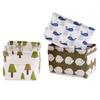Zakka Cotton Linen Desktop Storage Basket - Small Fresh Fabric Organizer Box