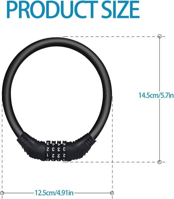 NEUSID Set of 2 Combination Cable Bike Locks, High Security, 4-Digit Anti-Theft, Resettable Codes, XXB-0003433