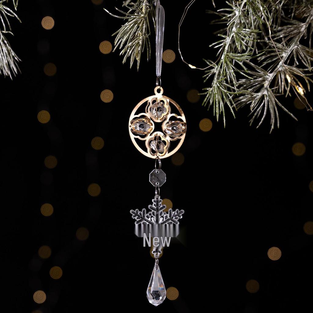 Transparent Austrian Crystal Snowflake and Water Drop Christmas Ornament Chandelier Pendant