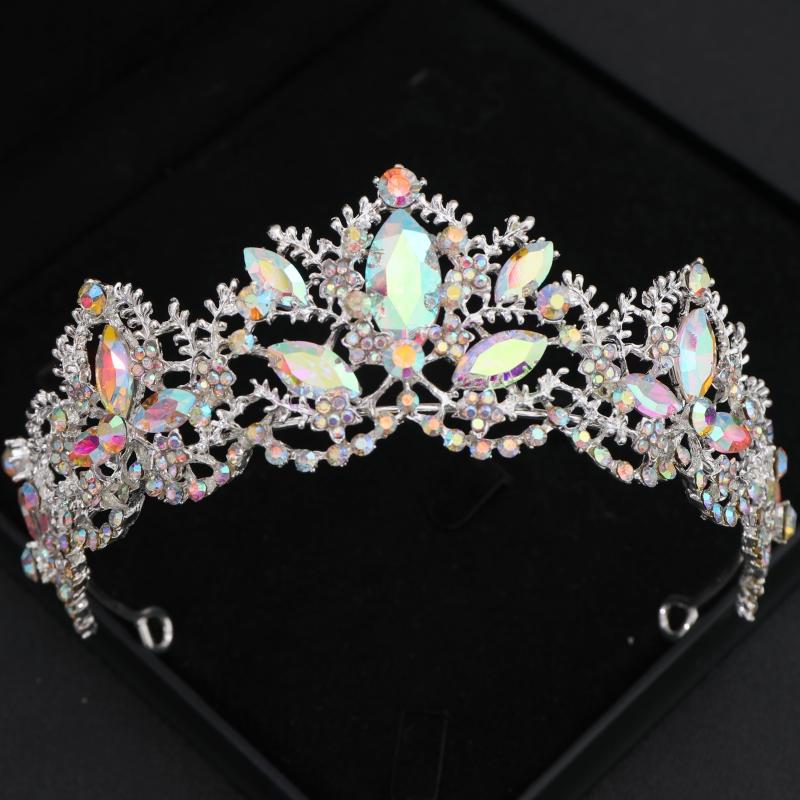 Baroque Crystal Tiaras and Crowns for Women Rhinestone Prom Diadem Headband Bridal Wedding Hair Accessories Jewelry Crown Tiara