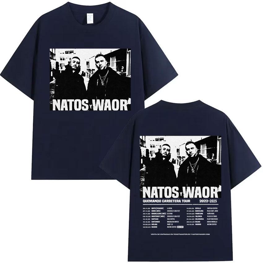Rapper NATOS WAOR Tour 2025 Album Graphics T Shirt Men's Clothing Fans Gift T Shirts Fashion High Quality Cotton Tees Streetwear