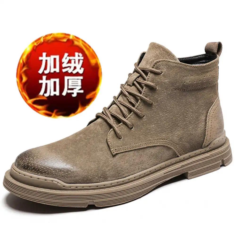 Size 42 Laced Yellow Boots Cream Boot Shoes Sneakers High Top Men Sports Athletic Order Practice Trendy Teni Top Luxury