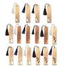 Pet Themed Bookmark Wooden Dog/Cat/Bone/Paw Carving Book Mark with Tassel Gift for Book Lovers Pet Owners
