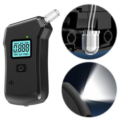 Digitaler Alkohol-Atemtester mit 5 Mundstücken LCD-Anzeige Alkohol-Atemalkoholtester Alkoholometer für den persönlichen und beruflichen Gebrauch