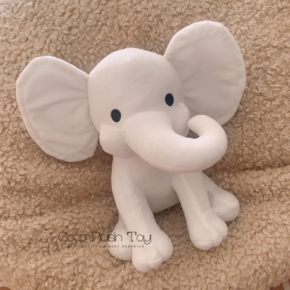 Elephant Plush Toys Kawaii Baby Toy Stuffed Animal Doll For Kids White Elephant Toys Cartoon For Girls Cute Toys For Wedding
