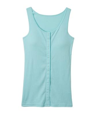 Cotton Soft Cup Tank Top with Front Size 4L 100% Opening, Mint,