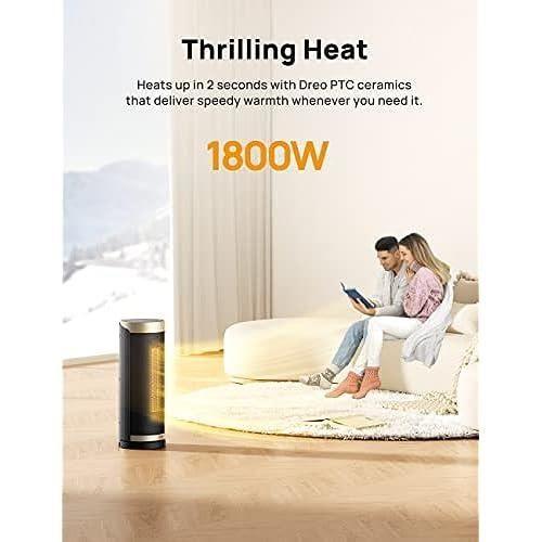 Chauffage d'appoint électrique - dreo - ptc1800 w - 1800 w - céramique - oscillation 70°
