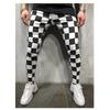 European And American Autumn And Winter Men's Printed Casual Fashion Striped Mid-waist Pencil Pants Slim Pants