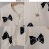 Jarní a podzimní korejský styl Bowknot Jacquard Dětský svetr svetr bunda Dívčí pletený svetr