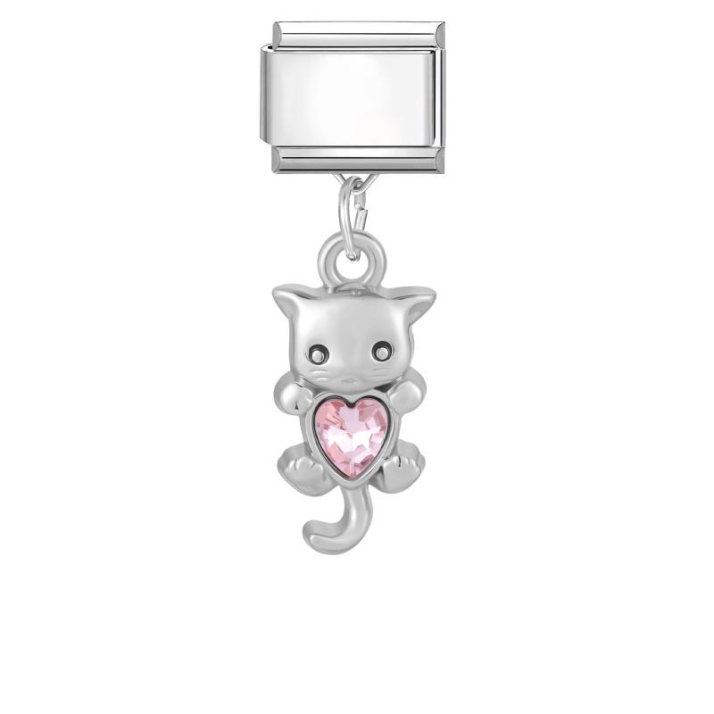 2026 New Creative DIY Dreamy Shiny Sunflower Cat Heart Bow Star Cherry Moon Pendent Charm Fit 9MM Stainless Steel Bracelet Gift