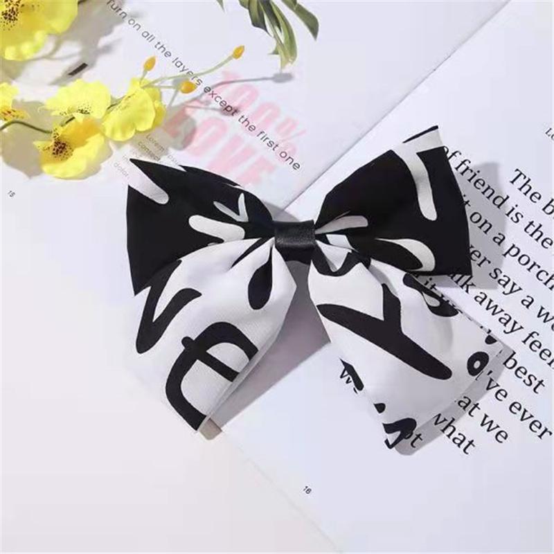 13*10cm Damen Haarspange Schleifen Koreanische Weiße Schwarze Haarspange Schleifen für Dame Mädchen Pferdeschwanz Haarstyling Zubehör