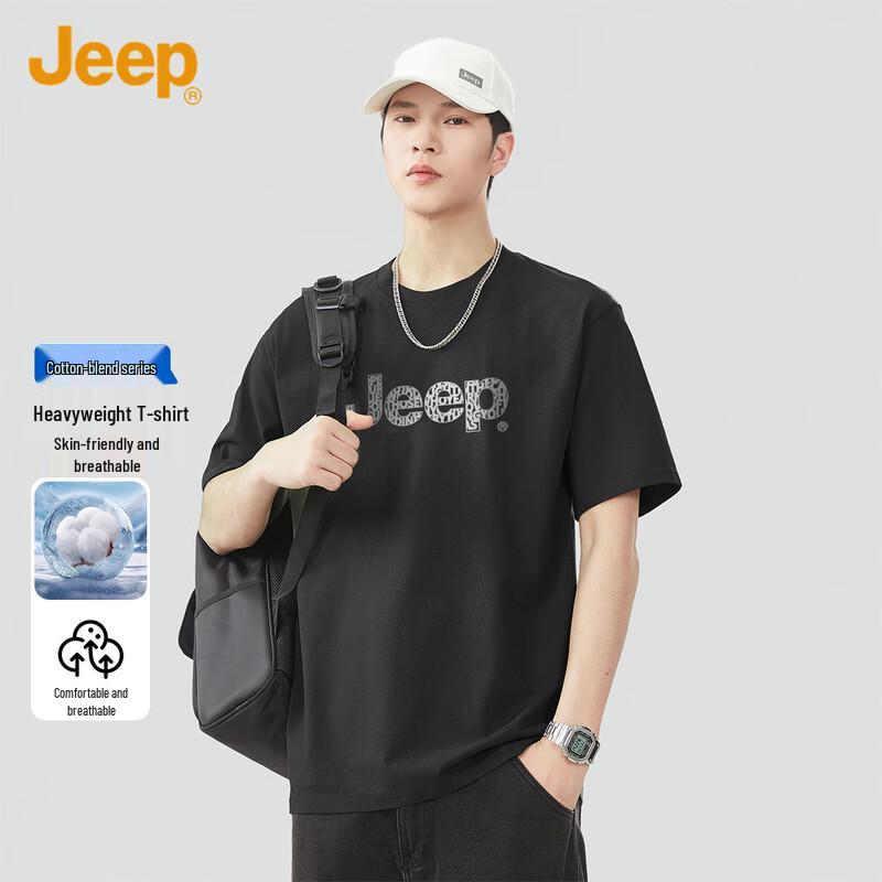 JEEP Men s Summer Solid Crew Neck T-Shirt 3XL