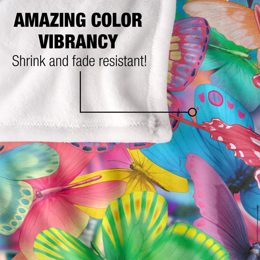 Royce McClure Butterfly Magic Colorful Silky Supersoft Blanket