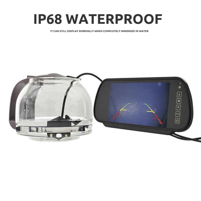 MJDOUD 7 Inch Rear View Mirror Monitor with Camera Rearview Mirror for Car Parking Backup Camera 7" TFT LCD HD Screen Universal