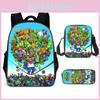 Zombies Vs Plants Kids School Backpack Threepiece Gift Set For Young Students
