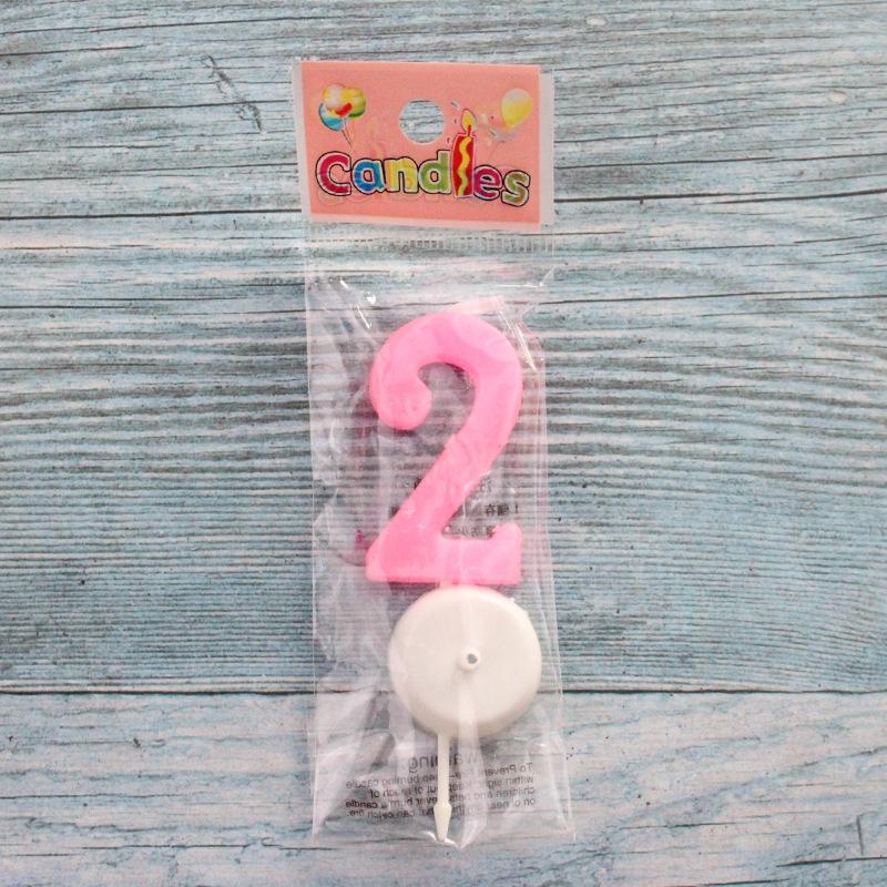 Digital Candles Medium Pink Independent Packaging Digital Children's Birthday Cake Baking Decoration Candles