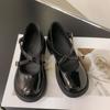 Korean Version Shallow Mouth Small Leather Shoes 2024 New Fashion Casual Simple All-match Thick Bottom Women Shoes Autumntime