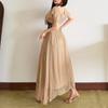 2026 European and American summer new fashion French retro summer lace gauze design waist and thin dress