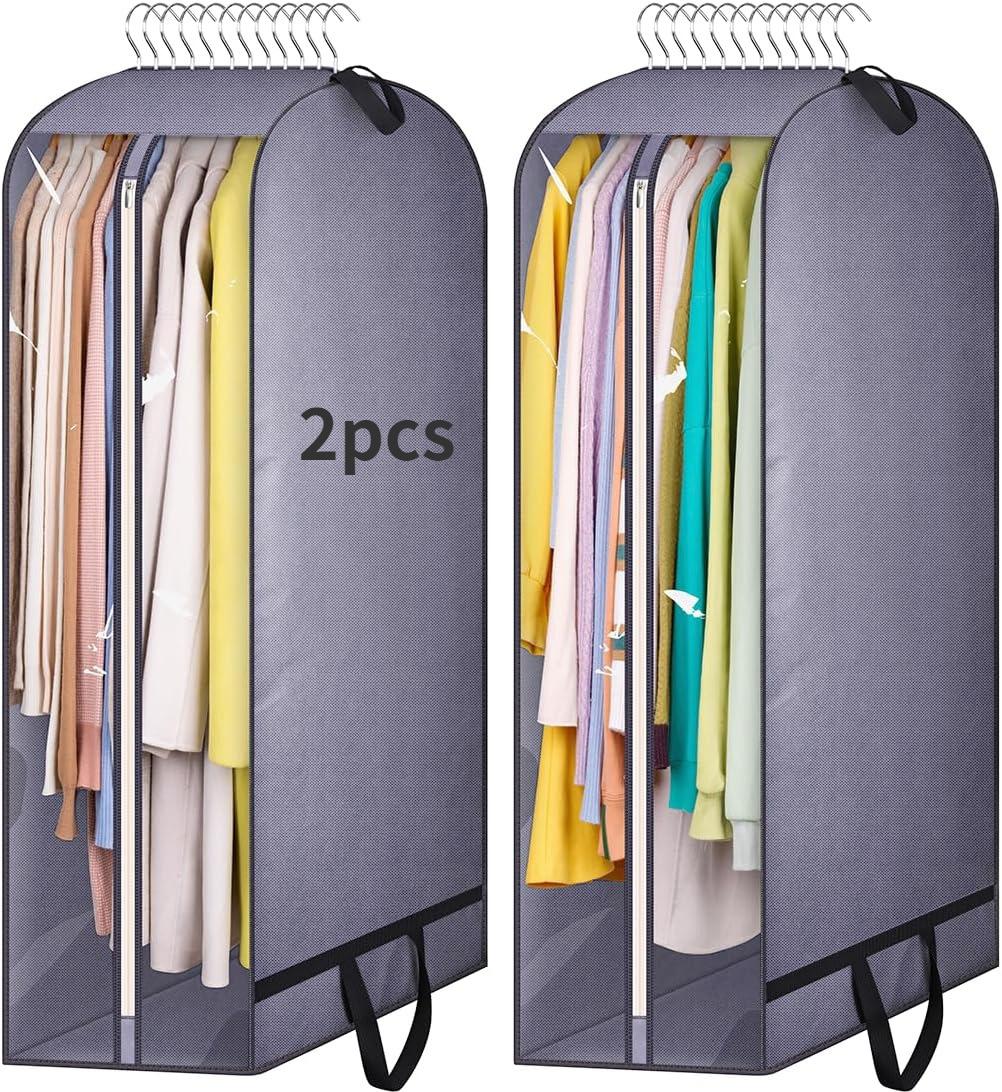 

2 шт. Длинный большой емкости боковой прозрачный чехол для одежды для подвешивания длинной одежды сумка для платья длинная водонепроницаемая