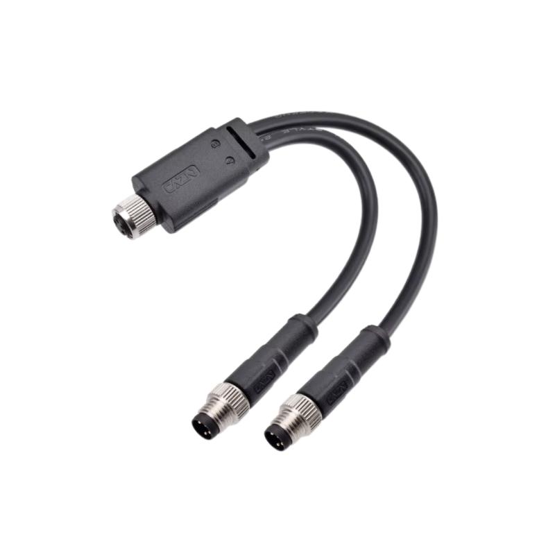 Wasserdichter Y-Typ-Splitter M8 Stecker Buchse Mit 1M Drahtkabel Gewindeanschluss für Kamera Monitor Medizinische E-Bikes