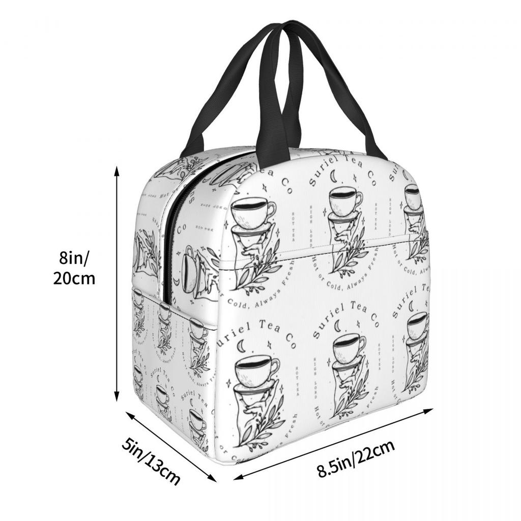 ACOTAR Suriel Tea Co Insulated Lunch Bag for Women Office Cooler Thermal Food Box Tote Portable Lunch Boxes Container
