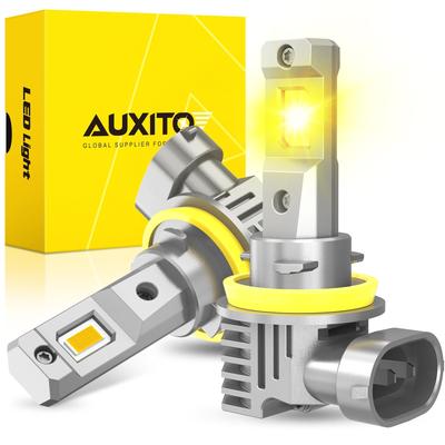 AUXITO H8/H9/H11/H16 LED Προβολέας, Κίτρινος, H11 LED, Φως Ομίχλης, Κίτρινο 3000K, Τσιπ Υψηλής Φωτεινότητας,