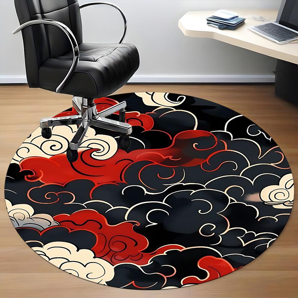 1pc Clouds Patterns Office Round Area Rug,  Mat Suitable For Office, Under Office Chairs Bedroom Living Room Home Decor, Room Deco