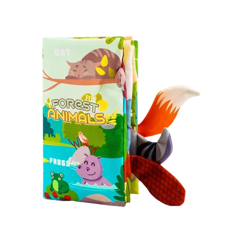 

Latest Visual Colorful Tail Cloth Book Infant Indestructible Cloth Book Chewable 3D Book High-Quality Durable Toy
