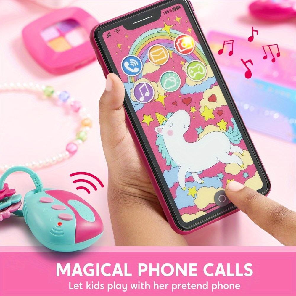 JOYFY Play Purse Set for Little Girls 27 PCS Princess Toy Set with Handbags Makeup Phone Wallet Jewelry Lipstick & Keys Gift