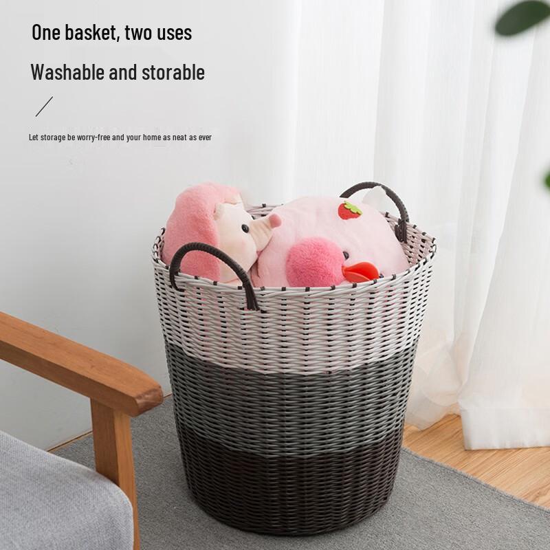 Vilscijon Foldable Rattan Laundry Hamper