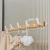 Beech Towel Rack No Punch Bathroom Shelf Toilet Wall Mounted Washroom Storage Organizer Bath Towel Holder Bathroom Accessories