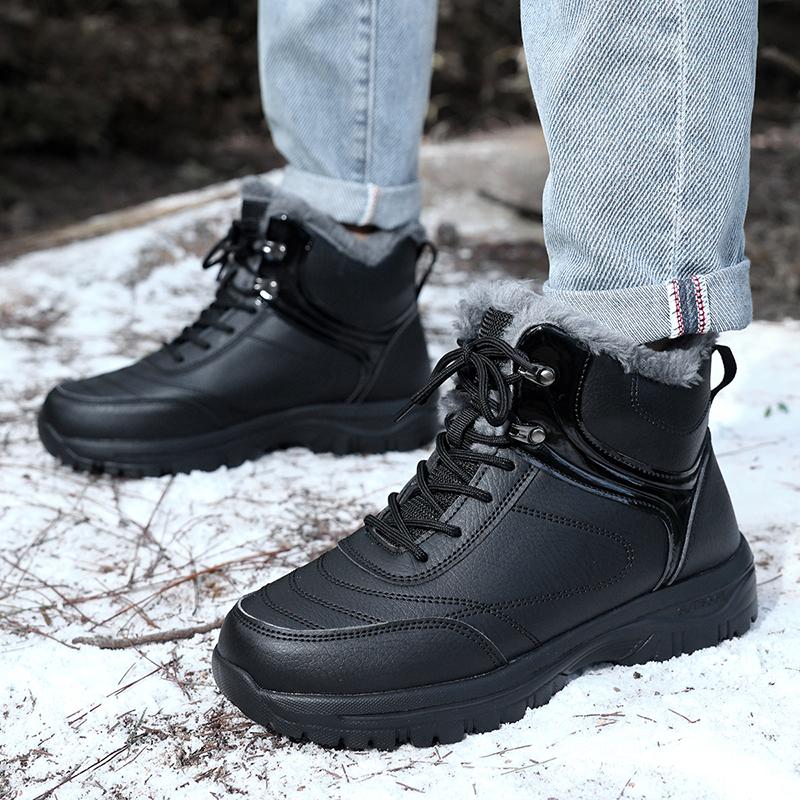 New Men Winter Snow Boots Women Super Warm Ankle Boots Unisex Plush Sneakers Wearable Anti-slip Waterproof Men's High Top Boots