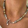 Women Necklace, Handmade Beaded Natural Gemstones Necklace, with Gold-Plated Clasp Versatile Necklace, for Daily Wear Beach Dates