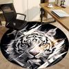 1pc Tiger Face Chair Carpet for Office, Round Non-Slip Durable Large Size Office Carpet, Suitable for Office, Beautiful Decoration