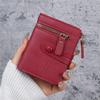 Compact Slim Wallet for Women Featuring Multiple Card Slots, a Zipper, And Button Closure
