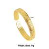 Vietnamese Sand Gold Heart Sutra Bangle: Long-lasting, Starry Brass Alloy Bracelet for Women.