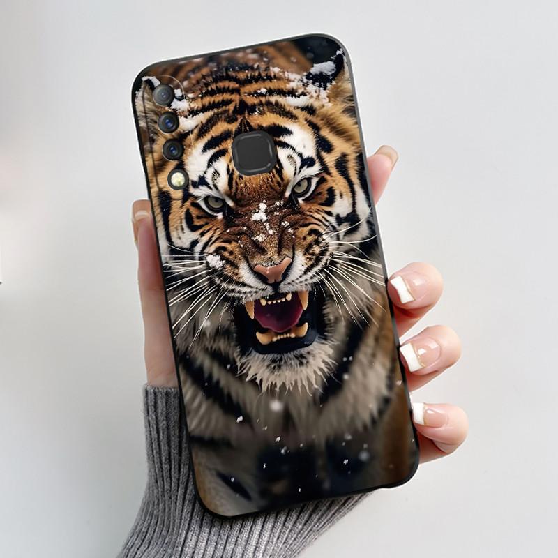 

Soft Silicone Black Phone Case For Infinix S4/X626/X627/Smart3 Plus Cartoons Painted Casing Shockproof Cover Jelly Black Case Infinix S4