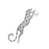 Full Rhinestone Leopard Brooches Gold Silver Leopard Brooch Pins Animal Brooches  Business Suit