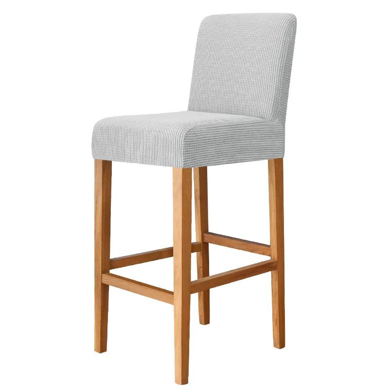 

Jacquard Short Back Bar Chair Covers Solid Elastic Material Fabric Chair Cover Dining Seat Cover Chair Protector Banquet Home 1pc chair cover