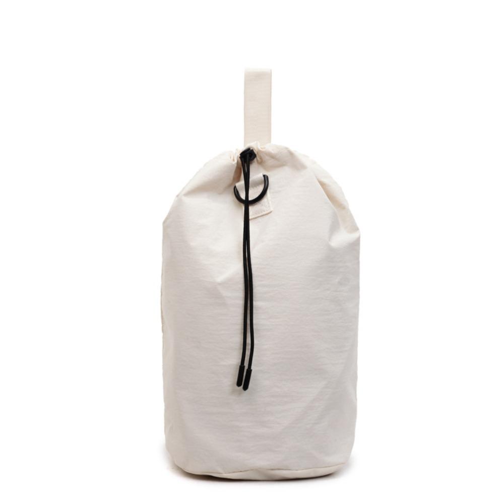 

Large Capacity Fitness Shoulder Bag Solid Color Drawstring Fitness Bag Shopping бежевый