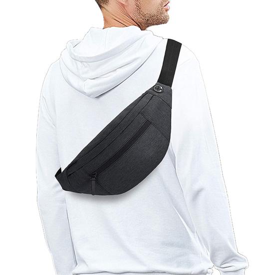 Reflective Waist Bag with Headphone Jack Zipper Closure Pockets Design Multi-purpose Style Belt Bag Running Accessory