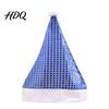 Comfortable Holiday Hat Sequined Santa for Adults Sparkling Christmas Hat Festive Party Adult Costume with Pompom New Year Celebrations Shiny