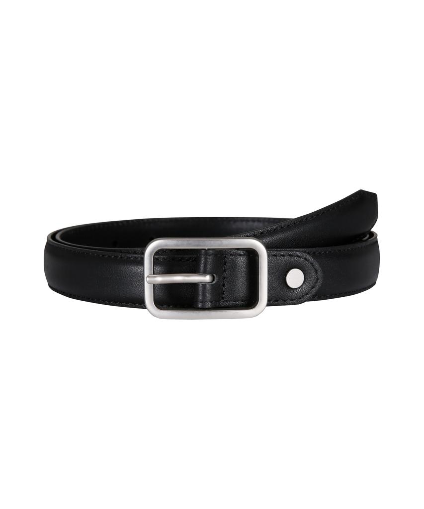 MINAV [Fashion Planet X Minav] Semi-Square Real Leather Belt [Black]