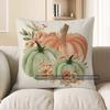 Home Decor Peony and Pumpkin Floral Pillow for Home Decor Pattern Cushion Cover Suitable for Sofa Bedroom Car Pillow Cover