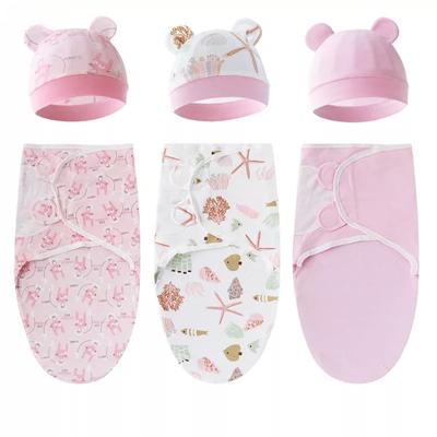 New Babies Sleeping Bags+hats Newborn Baby Swaddle Wrap 100%Cotton Baby Blanket Swaddling Wrap Sleepsack for 0-6 Months Infant