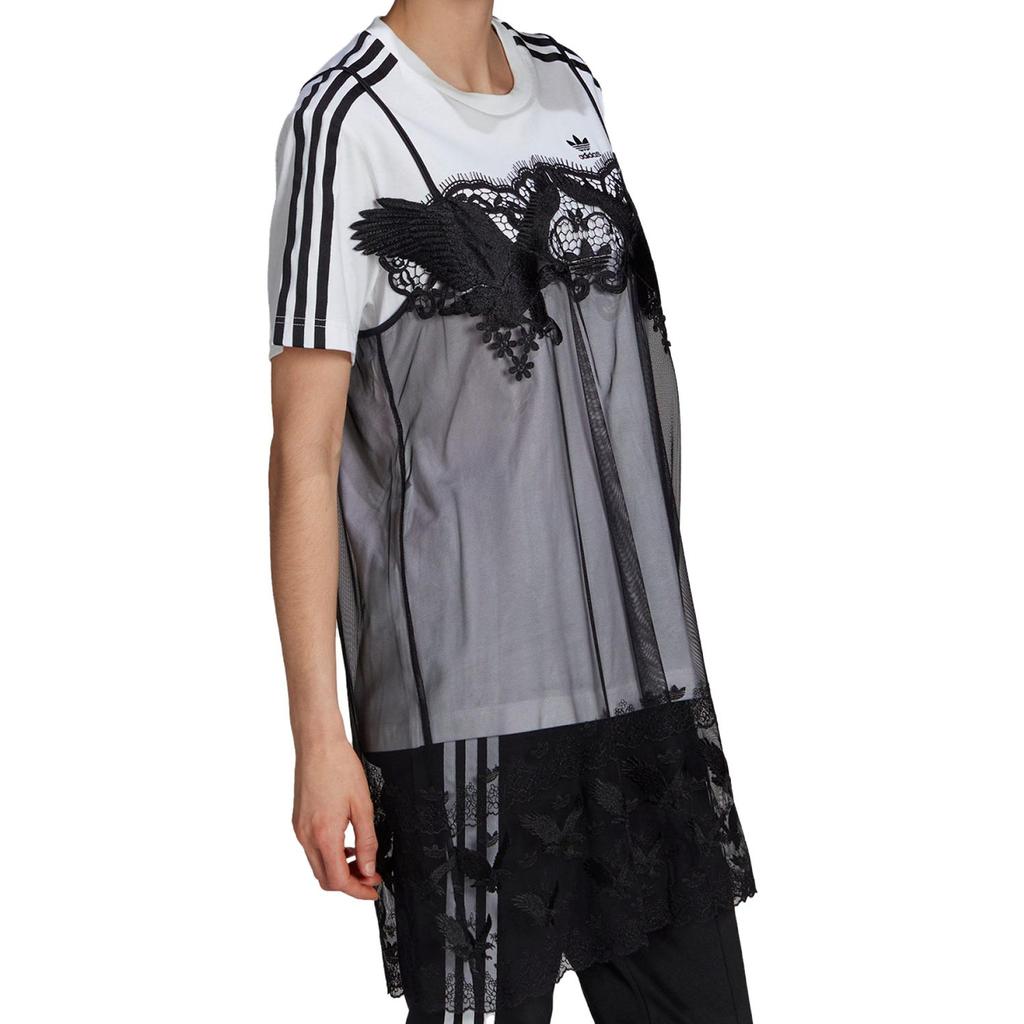 Adidas Sukienka T-shirtowa codzienna sportowa z nadrukiem logo z okrągłym dekoltem i krótkim rękawem Kobiety Sukienki Wielokolorowa H59017