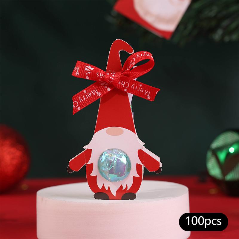 

100 шт. украшения для вечеринки рождественские леденцы бумажные открытки мультфильм гном конфеты подарки упаковка 100PC