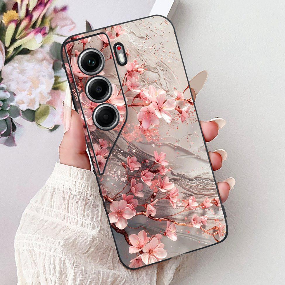 For Tecno Camon 40 Case CM5 Silicone Cute Cat Fashion Flowers Funny Painted Back Cover For Techno Camon 40 Phone Case Bumper