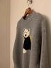 Korean Dongdaemun Cute Bear Pattern Loose Knit Sweater Coat for Women